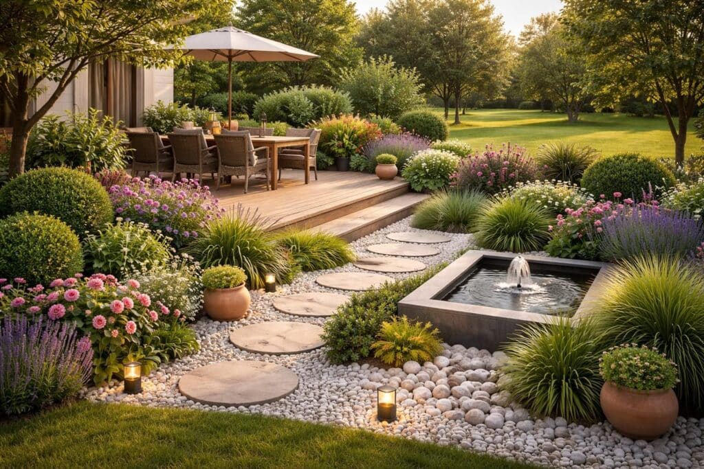 Aménager un jardin autour d’une terrasse existante